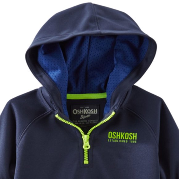 Oshkosh B'gosh Boy Activewear Jacket Hooded Track Jacket Full Zip Lightw… - Picture 4 of 6